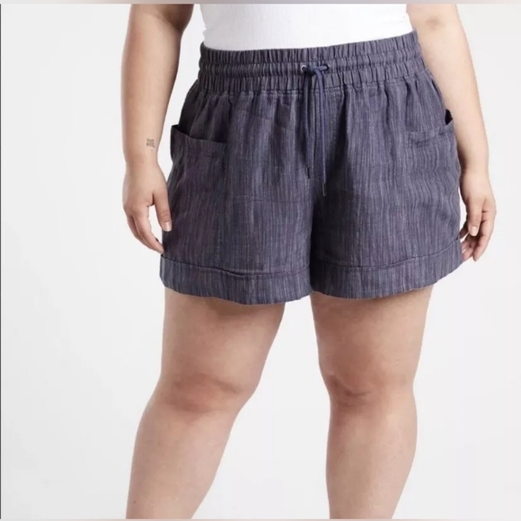 NWT Athleta Cabo Linen Textured 4" Short Plus Size 24W - Picture 3 of 9